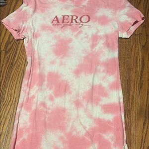 Aero Pink and White Tie-Dye T-Shirt
